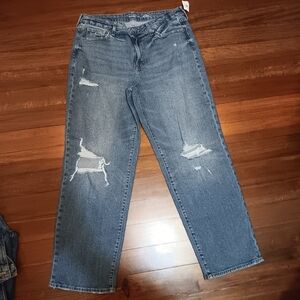 Distressed Blue Jeans